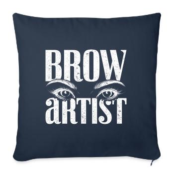 Maquillage Artiste Cadeau Beauté Sourcils Artiste - Housse de coussin décorative 45 x 45 cm - bleu marine - Devant