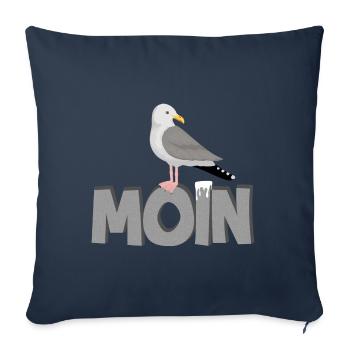 Moin Möwe Silbermöwe Meer Nordsee Ostsee Norden - Sofakissenbezug 45 x 45 cm - Navy - Vorne