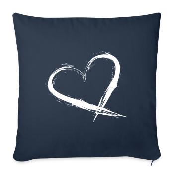 Heart Design Brush New Vector Gafik White Street Art - Sofa pillowcase 17,3'' x 17,3'' (45 x 45 cm) - navy - Front