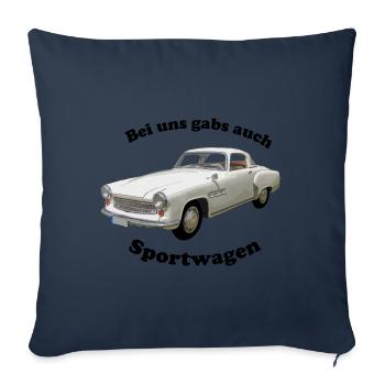 Wartburg 313 - Nous avions aussi des voitures de sport - Housse de coussin décorative 45 x 45 cm - bleu marine - Devant