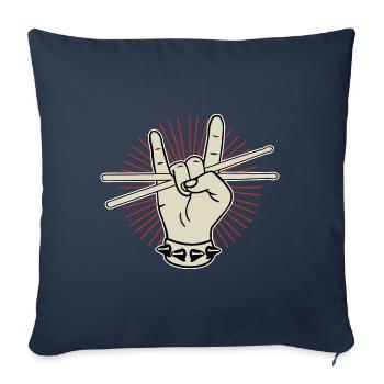 Rock Drummer Schlagzeug Rock Musik Rocker - Housse de coussin décorative 45 x 45 cm - bleu marine - Devant