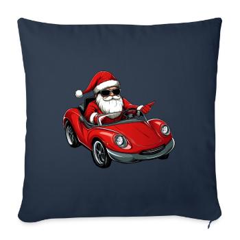 Christmas Driver / Cabriolet Santa Claus - Sofa pillowcase 17,3'' x 17,3'' (45 x 45 cm) - navy - Front