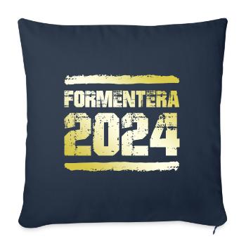 Formentera 2024 Or - Housse de coussin décorative 45 x 45 cm - bleu marine - Devant