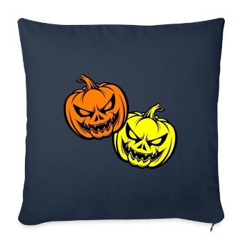 Halloween Creepy Pumpkin Face - Sofa pillowcase 17,3'' x 17,3'' (45 x 45 cm) - navy - Front