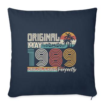 May 1989 birthday May 1989 gift 1989 - Sofa pillowcase 17,3'' x 17,3'' (45 x 45 cm) - navy - Front