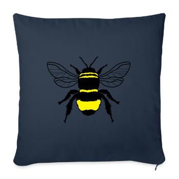 Abeille - Housse de coussin décorative 45 x 45 cm - bleu marine - Devant
