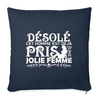 cadeau copain mari Le meilleur copain du monde - Housse de coussin décorative 45 x 45 cm - bleu marine - Devant