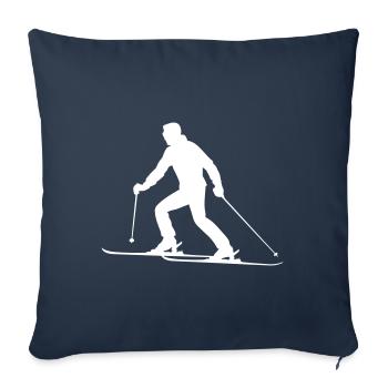 Skiing Skiing Man Silhouette - Sofa pillowcase 17,3'' x 17,3'' (45 x 45 cm) - navy - Front