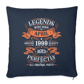 1999 April - birthday 1999 legends April - Sofa pillowcase 17,3'' x 17,3'' (45 x 45 cm) - navy - Front