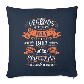 July 1967 Birthday - Sofa pillowcase 17,3'' x 17,3'' (45 x 45 cm) - navy - Front