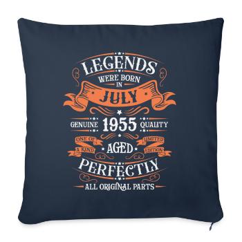 Born in July 1955 - Sofa pillowcase 17,3'' x 17,3'' (45 x 45 cm) - navy - Front