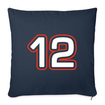 Symbole de 12 chiffres - Housse de coussin décorative 45 x 45 cm - bleu marine - Devant