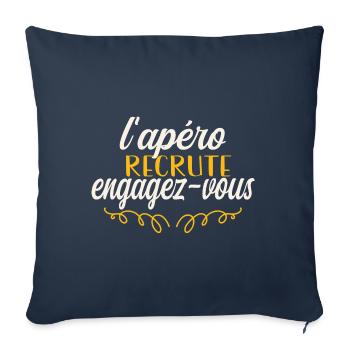 apéro recrute engagez vous - Housse de coussin décorative 45 x 45 cm - bleu marine - Devant
