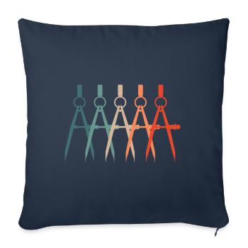 Architecte - Housse de coussin décorative 45 x 45 cm - bleu marine - Devant