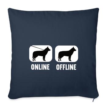 Online Offline Husky Husky Owner Husky Owner Husky Owner - Sofa pillowcase 17,3'' x 17,3'' (45 x 45 cm) - navy - Front