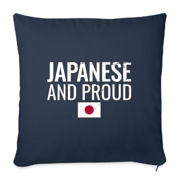 Japonais et fier Japon Drapeau japonais Japonais - Housse de coussin décorative 45 x 45 cm - bleu marine - Devant