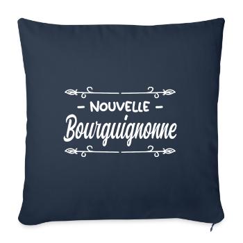Nouvelle Bourguignonne - Idée cadeau bébé - Housse de coussin décorative 45 x 45 cm - bleu marine - Devant