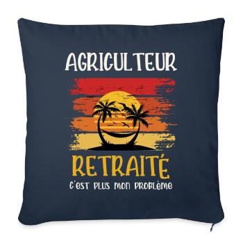 agriculteur retraité - Housse de coussin décorative 45 x 45 cm - bleu marine - Devant