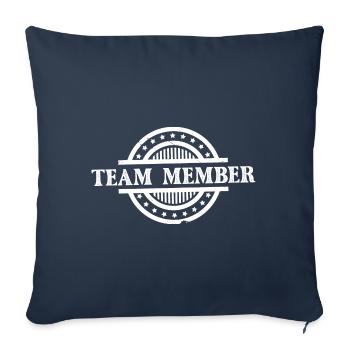 Tampon de membre de l’équipe - Housse de coussin décorative 45 x 45 cm - bleu marine - Devant