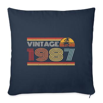 1987 Limited Edition Birthday Outfit 1987 vintag - Sofa pillowcase 17,3'' x 17,3'' (45 x 45 cm) - navy - Front