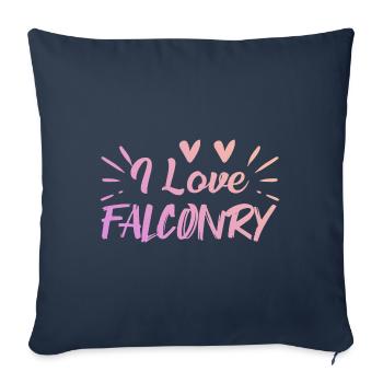 I love falconry - Sofa pillowcase 17,3'' x 17,3'' (45 x 45 cm) - navy - Front