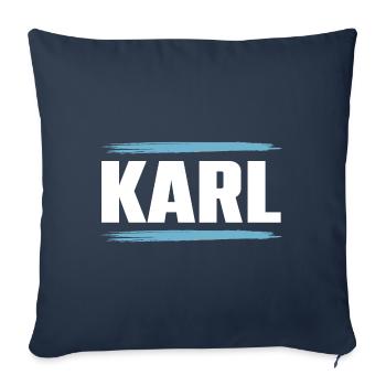 Karl - Housse de coussin décorative 45 x 45 cm - bleu marine - Devant