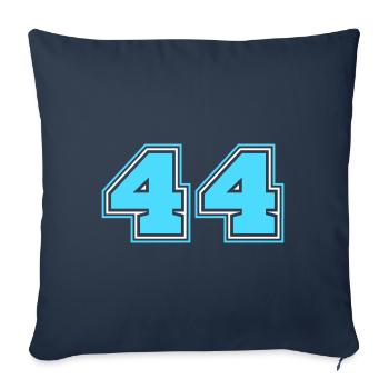 44 Numéro de numéro - Housse de coussin décorative 45 x 45 cm - bleu marine - Devant