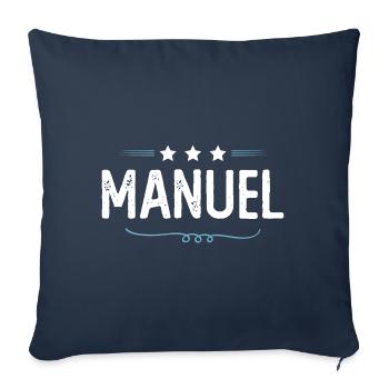 Manuel - Housse de coussin décorative 45 x 45 cm - bleu marine - Devant