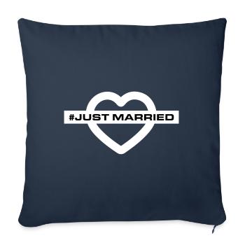 Just Married Wedding Heart - Sofa pillowcase 17,3'' x 17,3'' (45 x 45 cm) - navy - Front