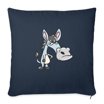 Süße Esel Kinder Comic Esel Maultier Zugtier Muli - Sofakissenbezug 45 x 45 cm - Navy - Vorne