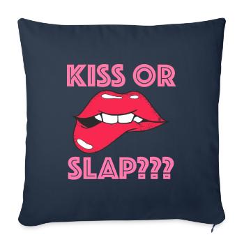 Kiss or slap - Sofa pillowcase 17,3'' x 17,3'' (45 x 45 cm) - navy - Front