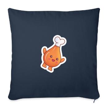 Happy Hot Dog - Food Kawaii Design - Sofa pillowcase 17,3'' x 17,3'' (45 x 45 cm) - navy - Front
