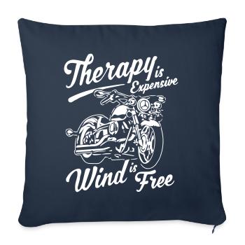 Drôle de motard moto rider - Housse de coussin décorative 45 x 45 cm - bleu marine - Devant