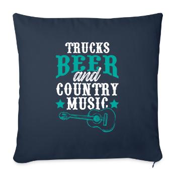 camions bière musique country - Housse de coussin décorative 45 x 45 cm - bleu marine - Devant