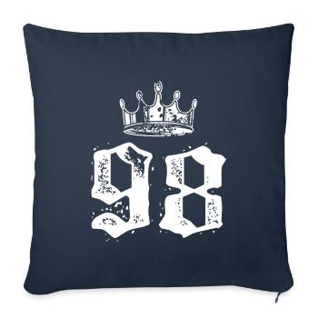 98 Number crown - Sofa pillowcase 17,3'' x 17,3'' (45 x 45 cm) - navy - Front