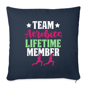 membre de l’équipe d’aérobic - Housse de coussin décorative 45 x 45 cm - bleu marine - Devant