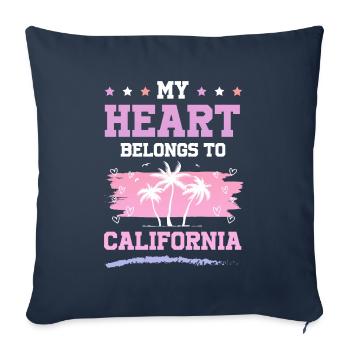Dicton du cœur californien - Housse de coussin décorative 45 x 45 cm - bleu marine - Devant