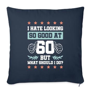 60 years old birthday - Sofa pillowcase 17,3'' x 17,3'' (45 x 45 cm) - navy - Front