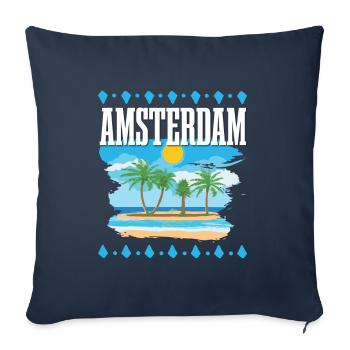 Amsterdam - Housse de coussin décorative 45 x 45 cm - bleu marine - Devant
