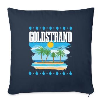 Sables dorés - Housse de coussin décorative 45 x 45 cm - bleu marine - Devant