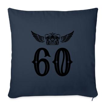 60 Number crown - Sofa pillowcase 17,3'' x 17,3'' (45 x 45 cm) - navy - Front