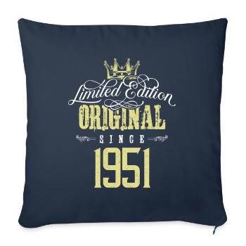 Édition limitée 1951 - Housse de coussin décorative 45 x 45 cm - bleu marine - Devant
