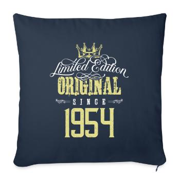 Édition limitée 1954 - Housse de coussin décorative 45 x 45 cm - bleu marine - Devant