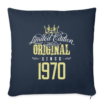 Édition limitée 1970 - Housse de coussin décorative 45 x 45 cm - bleu marine - Devant