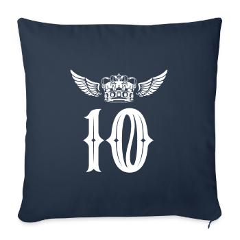 Couronne de 10 chiffres - Housse de coussin décorative 45 x 45 cm - bleu marine - Devant