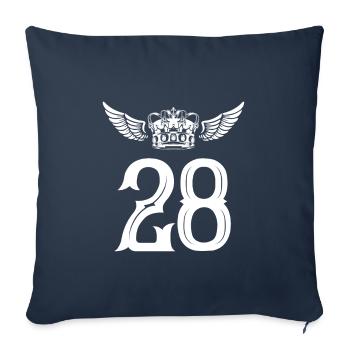 28 Couronne numérique - Housse de coussin décorative 45 x 45 cm - bleu marine - Devant