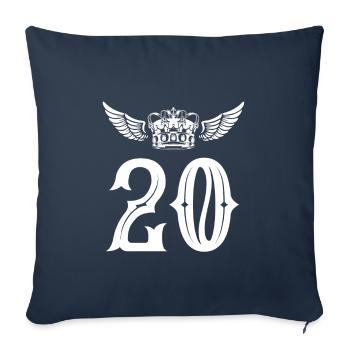 20 number crown - Sofa pillowcase 17,3'' x 17,3'' (45 x 45 cm) - navy - Front