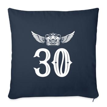 30 Number crown - Sofa pillowcase 17,3'' x 17,3'' (45 x 45 cm) - navy - Front
