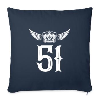 51 Zahl Krone - Sofakissenbezug 45 x 45 cm - Navy - Vorne