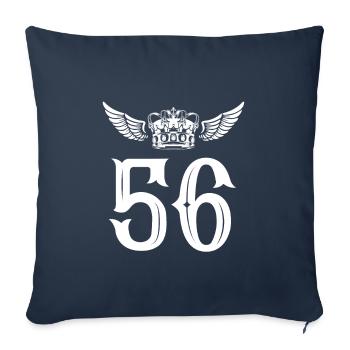 56 Number crown - Sofa pillowcase 17,3'' x 17,3'' (45 x 45 cm) - navy - Front